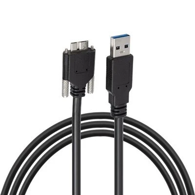 USB 3.0 Cable tipus A mascle a Micro B mascle amb bloqueig de cargol de muntatge en panell