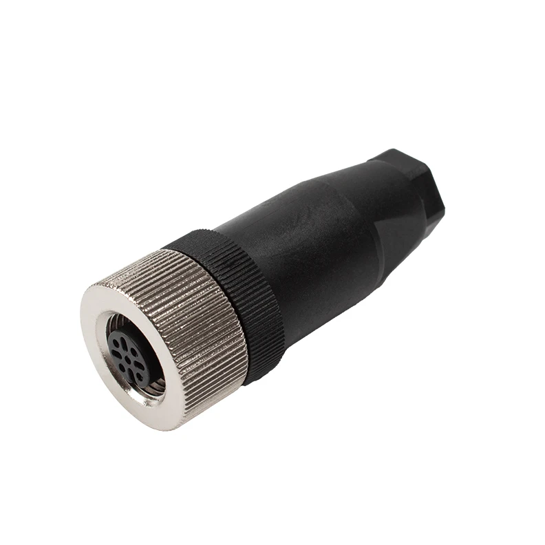 M12 5 Connexió de cargol de posició recta Connector de bloqueig de cargol