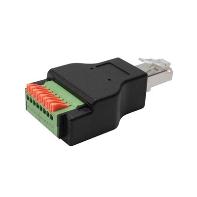 Adaptador de bloc de terminals Rj45 mascle a molla de 8 pins